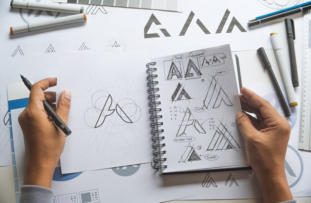 Pencil drawing logo design stock vector. Illustration of brand - 84056565